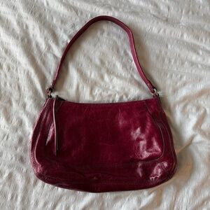 Burgundy Leather HOBO Shoulder Bag